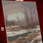 Алмазная мозаика Пейзаж лесной природа осень снег 40x50