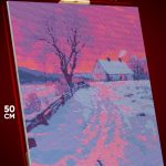 Алмазная мозаика Пейзаж лесной деревня 40x50