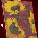 Алмазная мозаика Цветы подсолнухи и розы 40x50