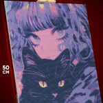 Алмазная мозаика Девушка Аниме-арт с котом 40x50