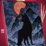 Картина по номерам Животные волк ночь луна 40x50