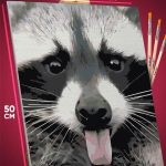 Картина по номерам Животные енот милый 40x50