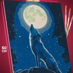 Картина по номерам Животные волк луна 40x50