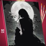 Картина по номерам Девушка Арт и кошка 40x50