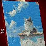 Алмазная мозаика Котики море 40x50