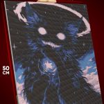 Алмазная мозаика Котики абстракция черный космос 40x50