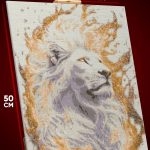 Алмазная мозаика Животные лев огненный 40x50