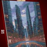Алмазная мозаика Пейзаж городской ночь улицы 40x50