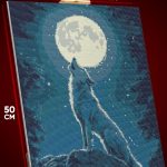 Алмазная мозаика Животные волк луна 40x50