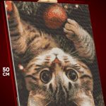 Алмазная мозаика Котики елка новогодняя 40x50