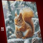 Алмазная мозаика Животные белочка зима 40x50