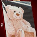 Алмазная мозаика Животные медведь розовый плюшевый 40x50
