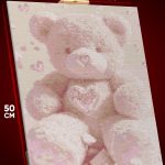 Алмазная мозаика Животные медведь розовый 40x50