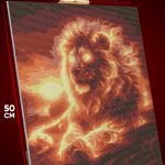 Алмазная мозаика Животные лев огненный 40x50