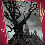 Картина по номерам Гарри Поттер Хогвартс гремучая ива 40x50