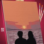 Картина по номерам Любовь силуэты закат море 40x50
