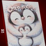 Алмазная мозаика Животные семья пингвинов 40x50