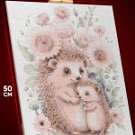 Алмазная мозаика Животные ежик милый семья 40x50