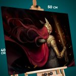 Картина на стену Темная фэнтези игра девушка-рыцарь 40x50