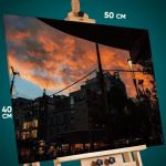 Картина на стену Пейзаж городской улицы закат 40x50