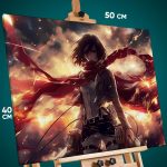 Картина на стену Атака титанов Аниме Микаса Аккерман 40x50