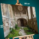 Картина на стену Пейзаж городской заброшенное здание 40x50