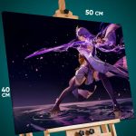 Картина на стену Геншин Импакт Игра Сёгун Райдэн 40x50