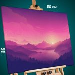 Картина на стену Пейзаж лесной природа горы закат 40x50