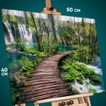 Картина на стену Пейзаж природа водопады Плитвицкие озера 40x50