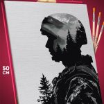 Картина по номерам Воин современный 40x50