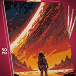 Картина по номерам Абстракция Арт космонавт галактика 40x50