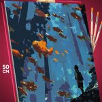 Картина по номерам Девушка Аниме-арт морской пейзаж 40x50