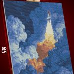 Алмазная мозаика Абстракция космос ракета 40x50