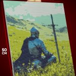 Алмазная мозаика Темная фэнтези рыцарь отдыхает 40x50