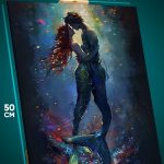 Картина на стену Фэнтези русалки романтика 40x50