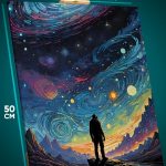 Картина на стену Космос космонавт абстракция 40x50