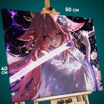 Картина на стену Геншин Импакт Игра Яэ Мико 40x50