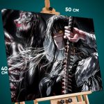 Картина на стену Девушка Аниме-арт самурай 40x50