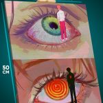Картина на стену Человек-бензопила Аниме глаза 40x50
