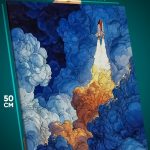 Картина на стену Космос ракета 40x50