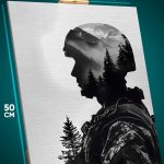Картина на стену Воин современный 40x50