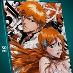 Картина на стену Блич Аниме Ичиго Куросаки и Орихимэ Иноуэ 40x50