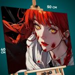 Картина на стену Человек-бензопила Аниме Макима 40x50