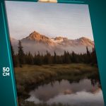 Картина на стену Пейзаж лесной природа озеро горы туман 40x50