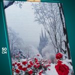 Картина на стену Темная фэнтези замок зима 40x50
