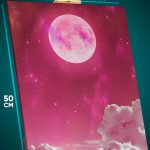 Картина на стену Абстракция луна небо облака 40x50