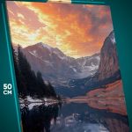 Картина на стену Пейзаж зимний природа река горы 40x50