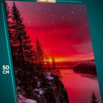 Картина на стену Пейзаж зимний природа река закат 40x50