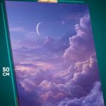 Картина на стену Абстракция облака небо луна 40x50