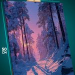 Картина на стену Пейзаж зимний природа закат 40x50